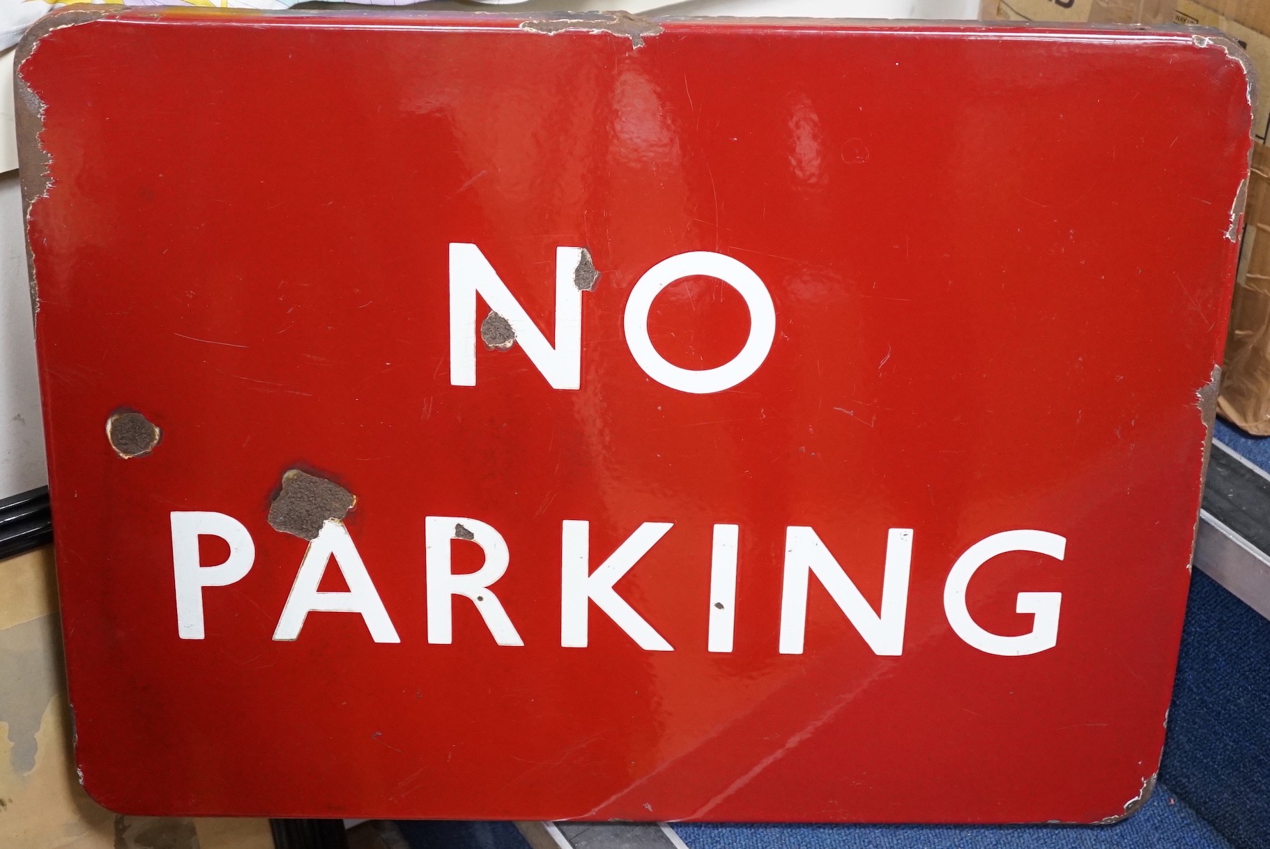 A British Rail 'No Parking' enamel sign, 46 x 61cm